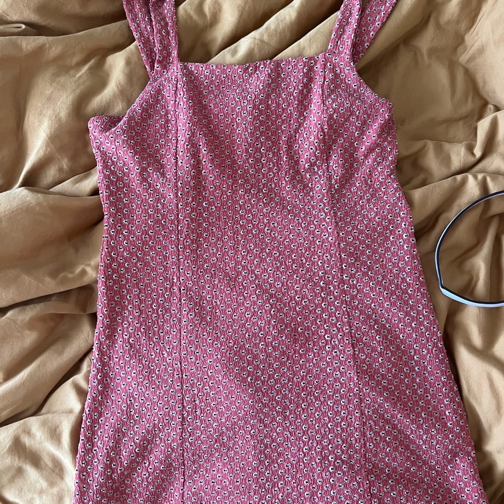 Orange Patterned Sleeveless Dress